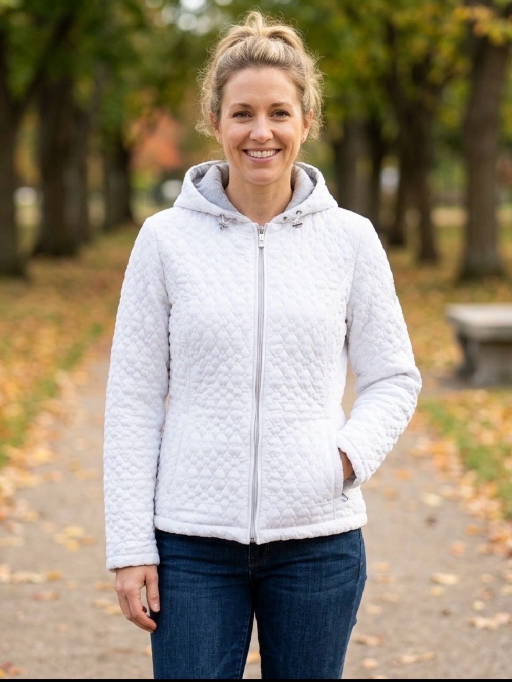 ZeroXposur Women's White Quilted Puffer Jacket